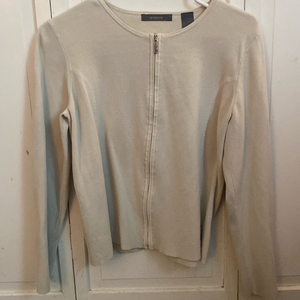 Liz Claiborne Petite Medium Cream Cardigan